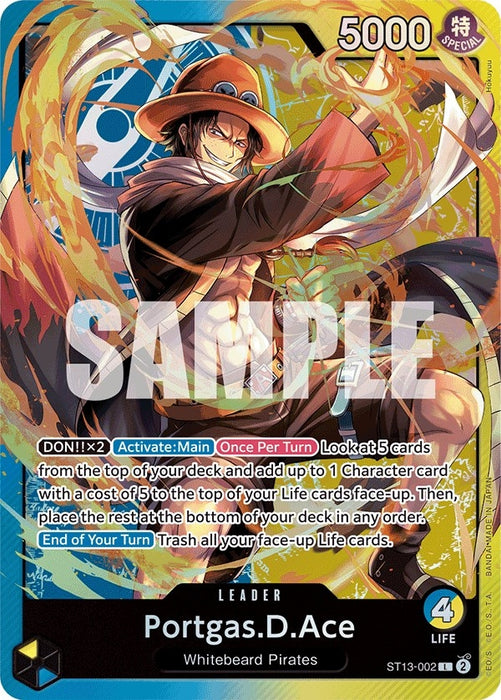 Portgas.D.Ace (002) (ST13-002) (Foil) [Ultra Deck: The Three Brothers]