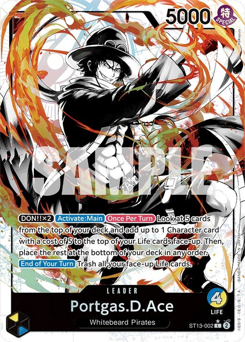 Portgas.D.Ace (002) (Parallel) (ST13-002) (Foil) [Ultra Deck: The Three Brothers]