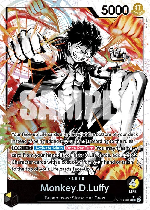 Monkey.D.Luffy (003) (Parallel) (ST13-003) (Foil) [Ultra Deck: The Three Brothers]