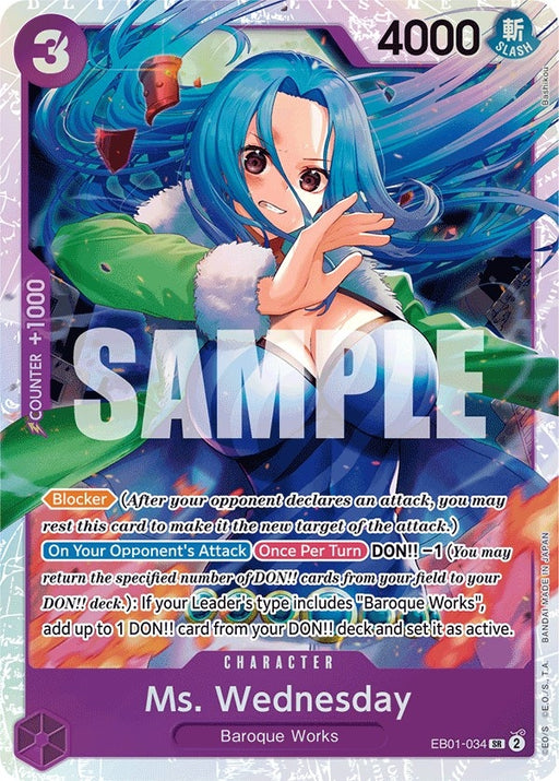 Image for Ms. Wednesday (EB01-034) (Foil) [Extra Booster: Memorial Collection] - One Piece Card Game