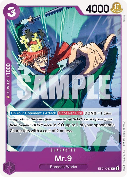 Image for Mr. 9 (EB01-037) [Extra Booster: Memorial Collection] - One Piece Card Game