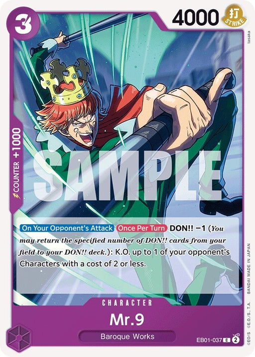 Image for Mr. 9 (EB01-037) [Extra Booster: Memorial Collection] - One Piece Card Game