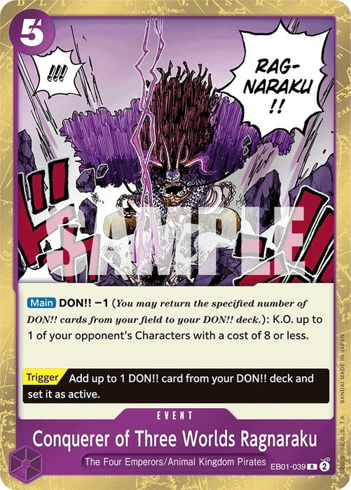 Image for Conquerer of Three Worlds Ragnaraku (EB01-039) (Foil) [Extra Booster: Memorial Collection] - One Piece Card Game