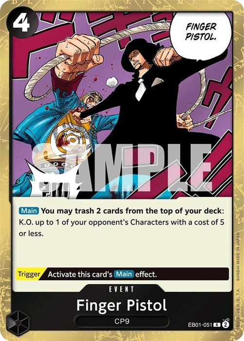 Image for Finger Pistol (EB01-051) (Foil) [Extra Booster: Memorial Collection] - One Piece Card Game