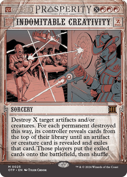 Image for Indomitable Creativity (25) (Foil) [Outlaws of Thunder Junction: Breaking News] - Magic: The Gathering