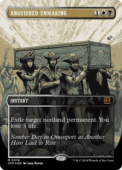 Image for Anguished Unmaking (Textured Foil) (74) (Foil) [Outlaws of Thunder Junction: Breaking News] - Magic: The Gathering