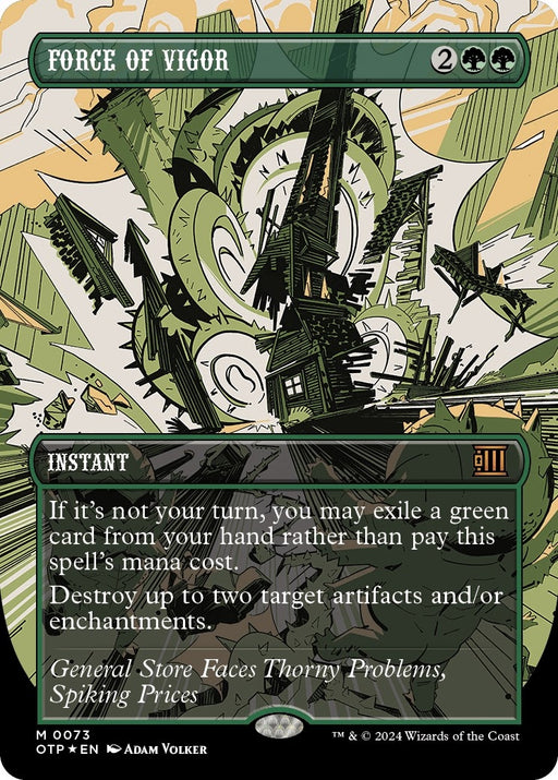 Image for Force of Vigor (Textured Foil) (73) (Foil) [Outlaws of Thunder Junction: Breaking News] - Magic: The Gathering