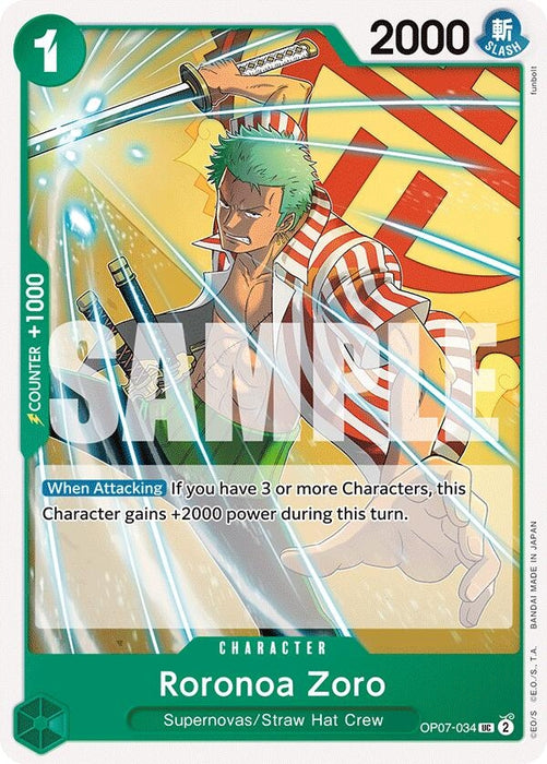 Image for Roronoa Zoro (034) (OP07-034) [500 Years in the Future] - One Piece Card Game