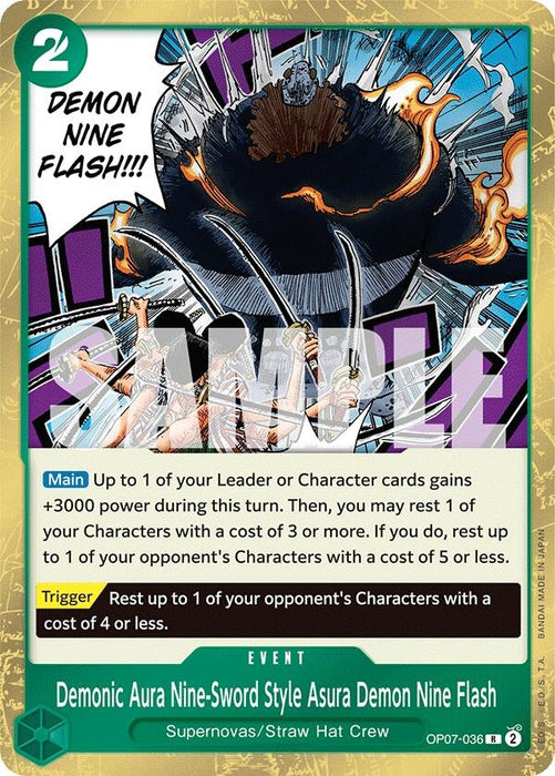 Demonic Aura Nine-Sword Style Asura Demon Nine Flash (OP07-036) (Foil) [500 Years in the Future]