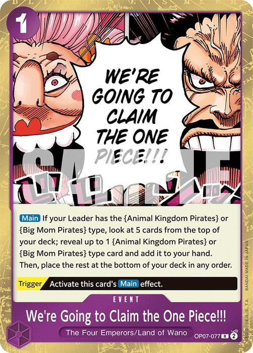 Image for We're Going to Claim the One Piece!!! (OP07-077) (Foil) [500 Years in the Future] - One Piece Card Game