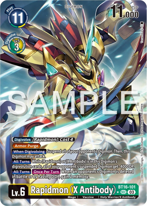 Rapidmon (X Antibody) (Alternate Art) (BT16-101 SEC) (Foil) [Beginning Observer]