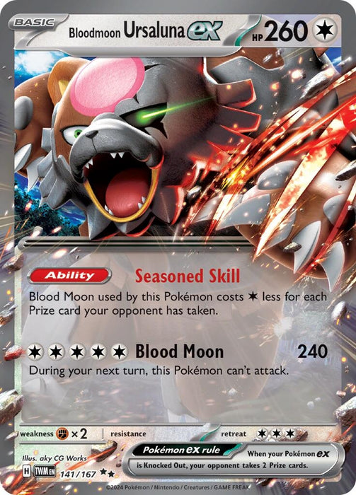 Image for Bloodmoon Ursaluna ex (141/167) (Holofoil) [SV06: Twilight Masquerade] (TWM) - Pokemon