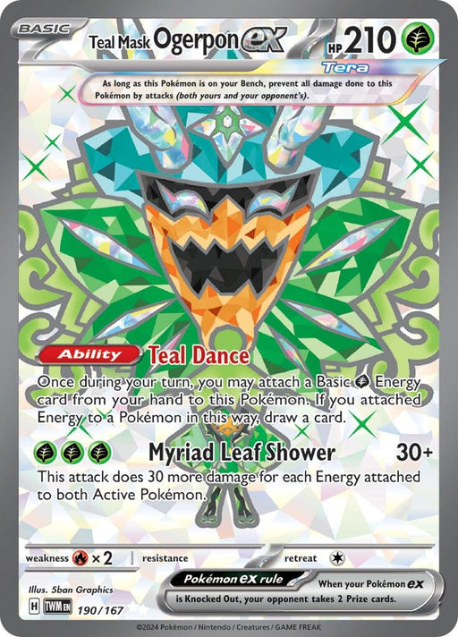 Image for Teal Mask Ogerpon ex (190/167) (Holofoil) [SV06: Twilight Masquerade] - Pokemon