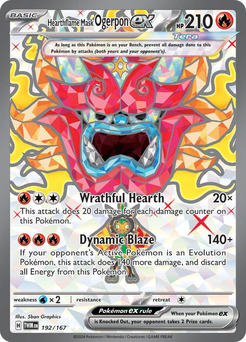 Image for Hearthflame Mask Ogerpon ex (192/167) (Holofoil) [SV06: Twilight Masquerade] - Pokemon