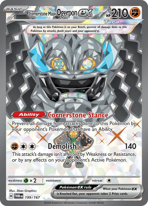 Image for Cornerstone Mask Ogerpon ex (199/167) (Holofoil) [SV06: Twilight Masquerade] - Pokemon