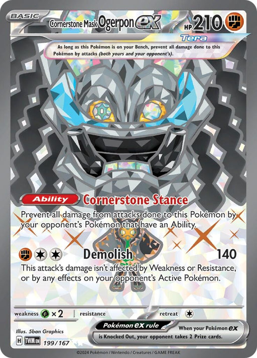 Image for Cornerstone Mask Ogerpon ex (199/167) (Holofoil) [SV06: Twilight Masquerade] - Pokemon