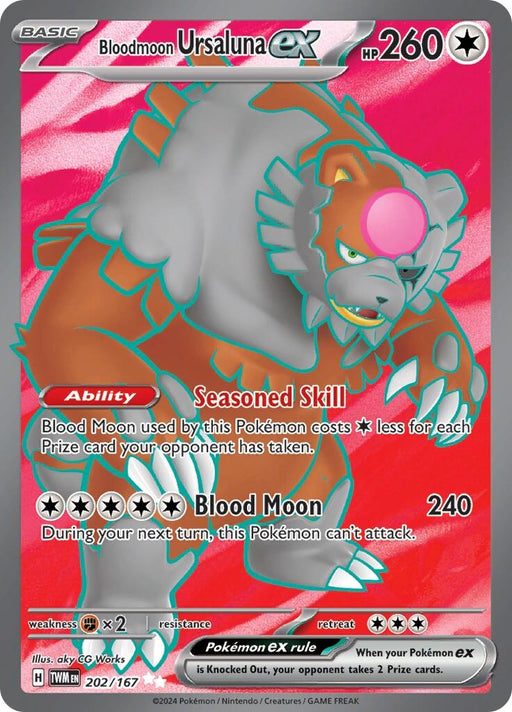 Image for Bloodmoon Ursaluna ex (202/167) (Holofoil) [SV06: Twilight Masquerade] - Pokemon