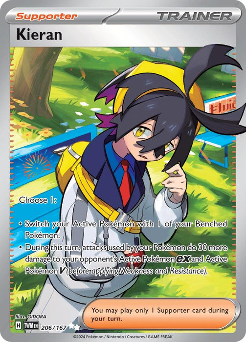Image for Kieran (206/167) (Holofoil) [SV06: Twilight Masquerade] - Pokemon