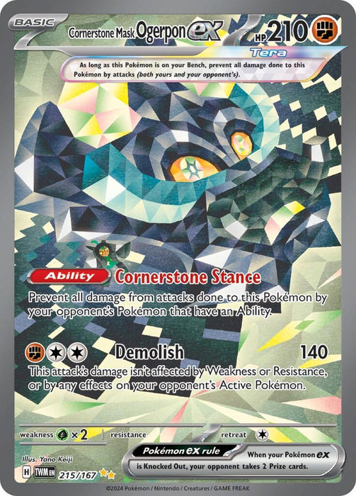 Image for Cornerstone Mask Ogerpon ex (215/167) (Holofoil) [SV06: Twilight Masquerade] - Pokemon