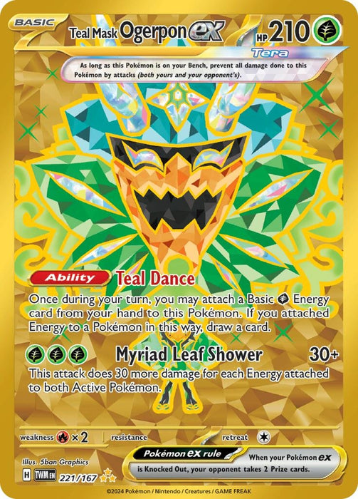 Image for Teal Mask Ogerpon ex (221/167) (Holofoil) [SV06: Twilight Masquerade] - Pokemon