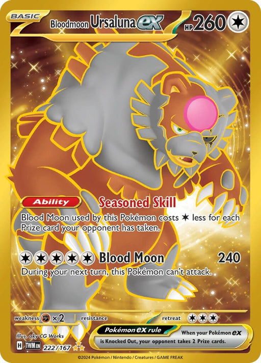 Image for Bloodmoon Ursaluna ex (222/167) (Holofoil) [SV06: Twilight Masquerade] - Pokemon