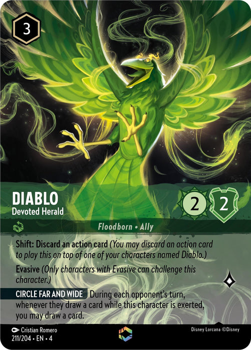 Image for Diablo - Devoted Herald (Enchanted) (211/204) (Holofoil) [Ursula's Return] - Disney Lorcana