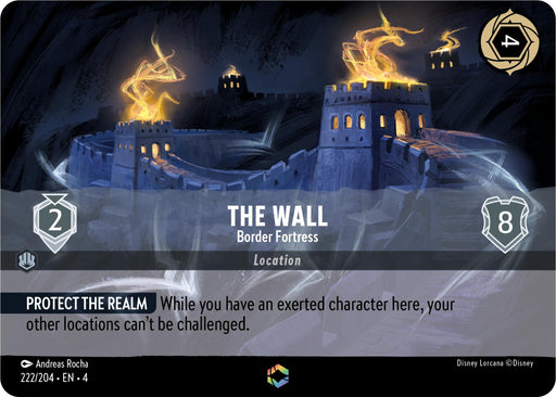 Image for The Wall - Border Fortress (Enchanted) (222/204) (Holofoil) [Ursula's Return] - Disney Lorcana
