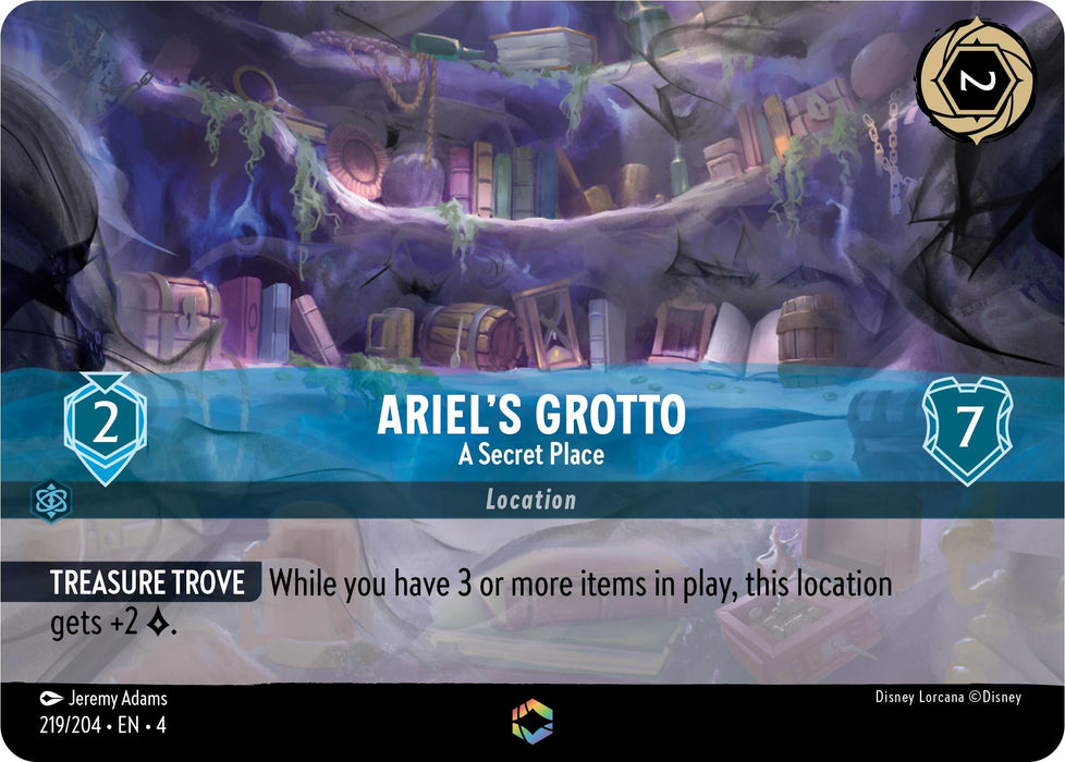Image for Ariel's Grotto - A Secret Place (Enchanted) (219/204) (Holofoil) [Ursula's Return] - Disney Lorcana