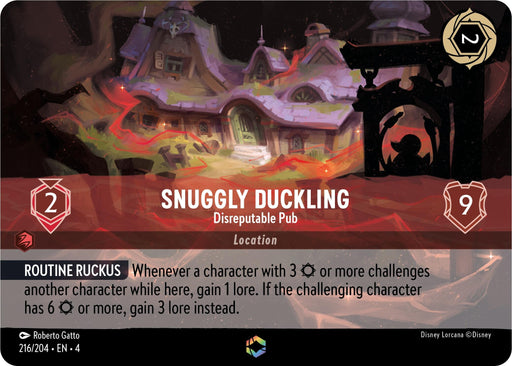 Image for Snuggly Duckling - Disreputable Pub (Enchanted) (216/204) (Holofoil) [Ursula's Return] - Disney Lorcana