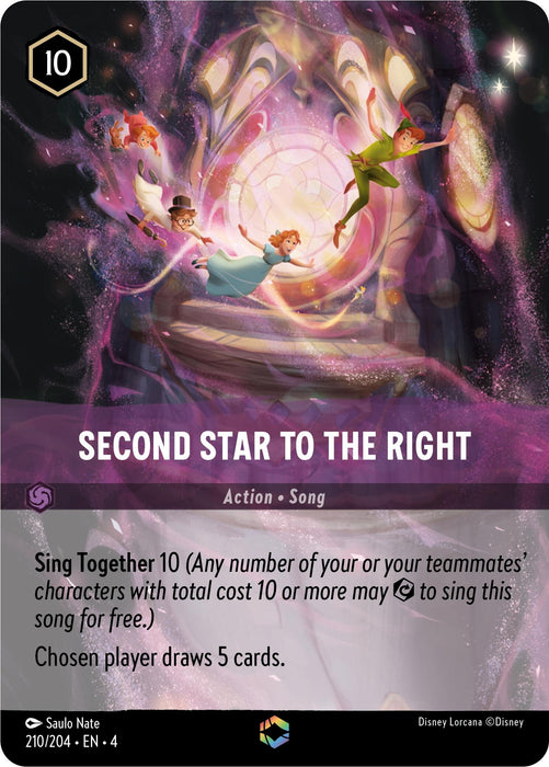 Image for Second Star to the Right (Enchanted) (210/204) (Holofoil) [Ursula's Return] - Disney Lorcana