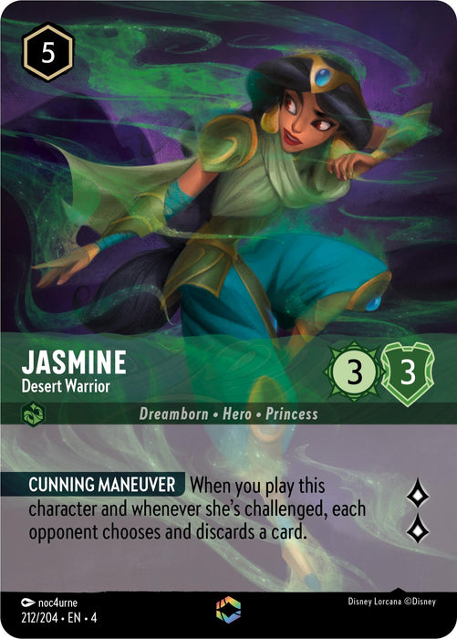 Image for Jasmine - Desert Warrior (Enchanted) (212/204) (Holofoil) [Ursula's Return] - Disney Lorcana