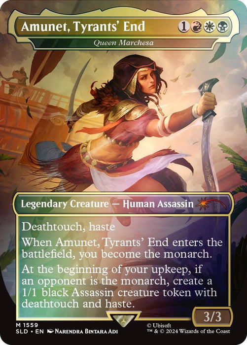 Image for Amunet, Tyrants' End - Queen Marchesa (Rainbow Foil) (1559) (Foil) [Secret Lair Drop Series] (SLD) - Magic: The Gathering