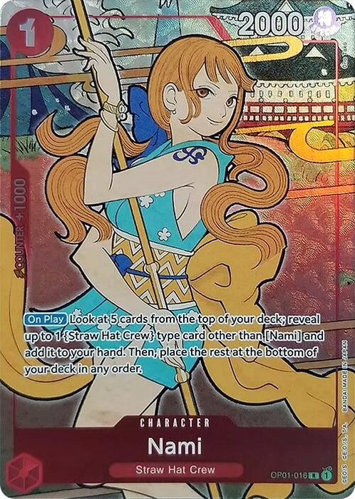 Nami (English Version 1st Anniversary Set) (OP01-016) (Foil) [One Piece Promotion Cards]