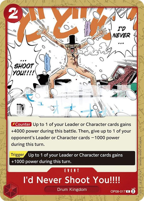 Image for I'd Never Shoot You!!!! (OP08-017) [Two Legends] - One Piece Card Game