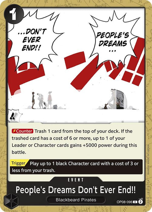 Image for People's Dreams Don't Ever End!! (OP08-096) [Two Legends] - One Piece Card Game