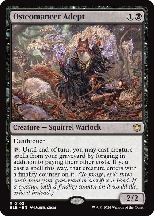 Image for Osteomancer Adept (103) (Foil) [Bloomburrow] - Magic: The Gathering