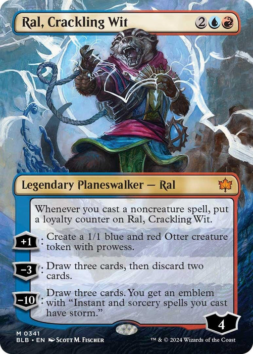 Image for Ral, Crackling Wit (Borderless) (341) [Bloomburrow] - Magic: The Gathering