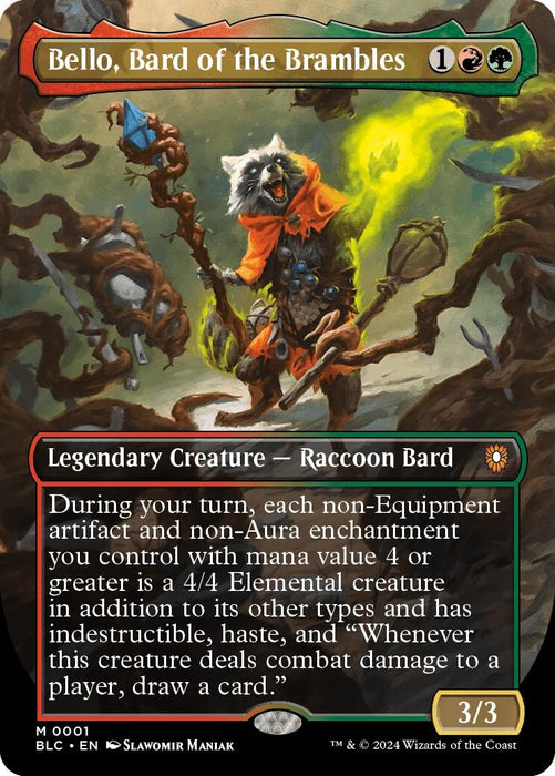 Image for Bello, Bard of the Brambles (Borderless) (1) (Foil) [Bloomburrow] - Magic: The Gathering