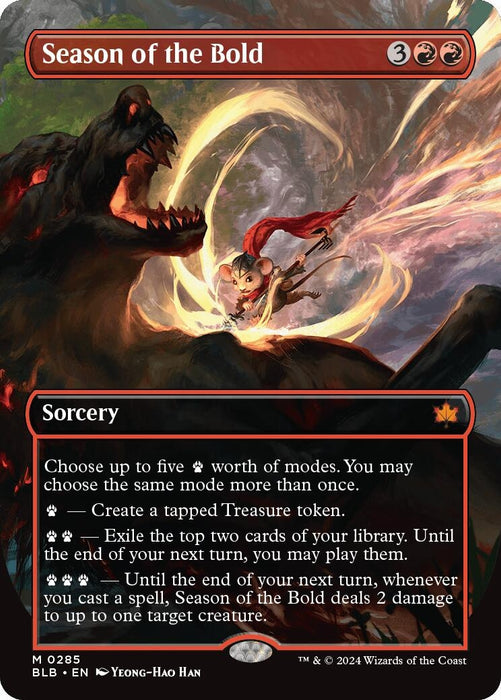 Image for Season of the Bold (Borderless) (285) (Foil) [Bloomburrow] - Magic: The Gathering