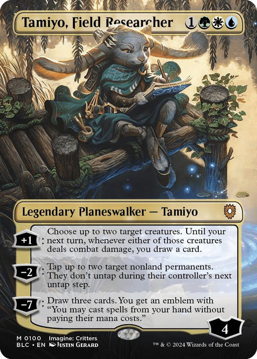 Image for Tamiyo, Field Researcher (Borderless) (100) (Foil) [Bloomburrow] - Magic: The Gathering