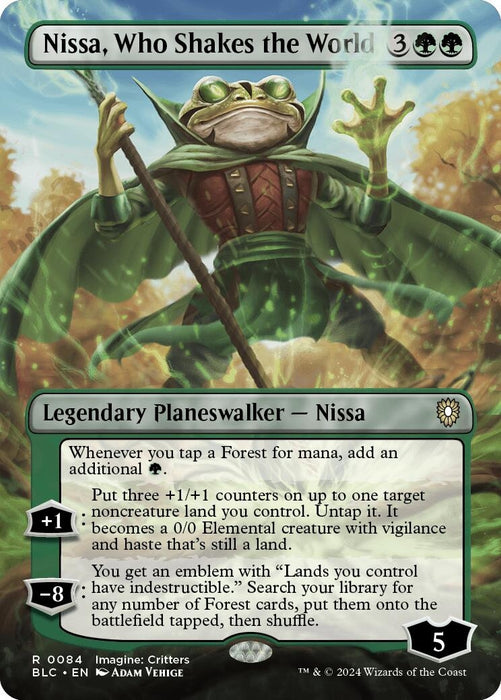 Image for Nissa, Who Shakes the World (Borderless) (84) (Foil) [Bloomburrow] - Magic: The Gathering