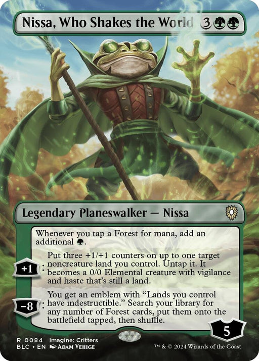 Image for Nissa, Who Shakes the World (Borderless) (84) (Foil) [Bloomburrow] - Magic: The Gathering