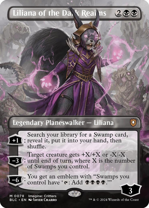 Image for Liliana of the Dark Realms (Borderless) (78) (Foil) [Bloomburrow] - Magic: The Gathering