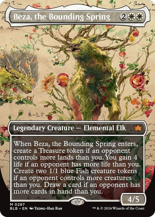 Image for Beza, the Bounding Spring (Borderless) (287) (Foil) [Bloomburrow] - Magic: The Gathering