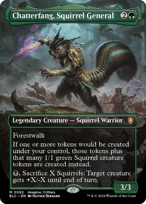 Image for Chatterfang, Squirrel General (Borderless) (82) (Foil) [Bloomburrow] - Magic: The Gathering