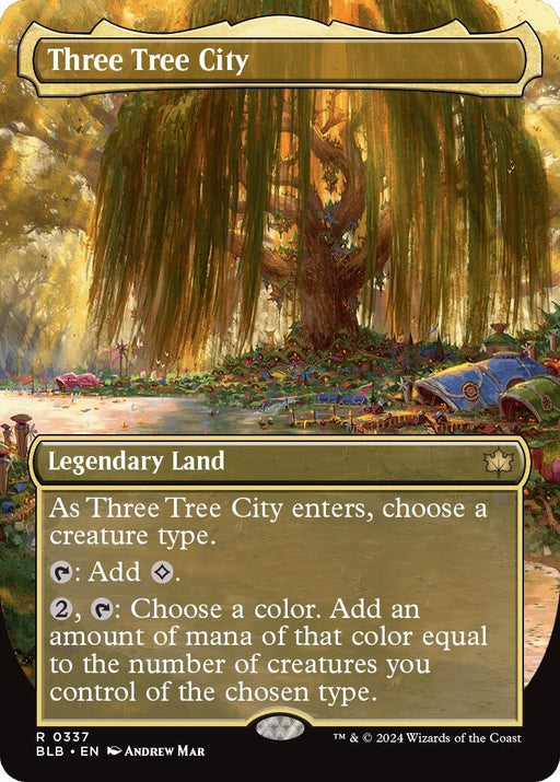 Image for Three Tree City (Borderless) (0337) (337) (Foil) [Bloomburrow] - Magic: The Gathering