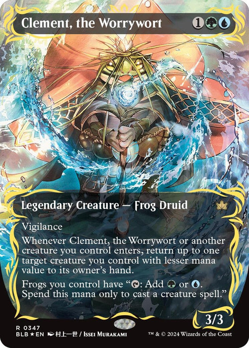 Image for Clement, the Worrywort (Borderless) (Raised Foil) (347) (Foil) [Bloomburrow] - Magic: The Gathering