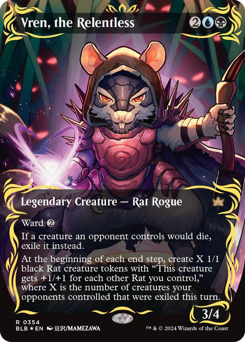 Image for Vren, the Relentless (Borderless) (Raised Foil) (354) (Foil) [Bloomburrow] - Magic: The Gathering