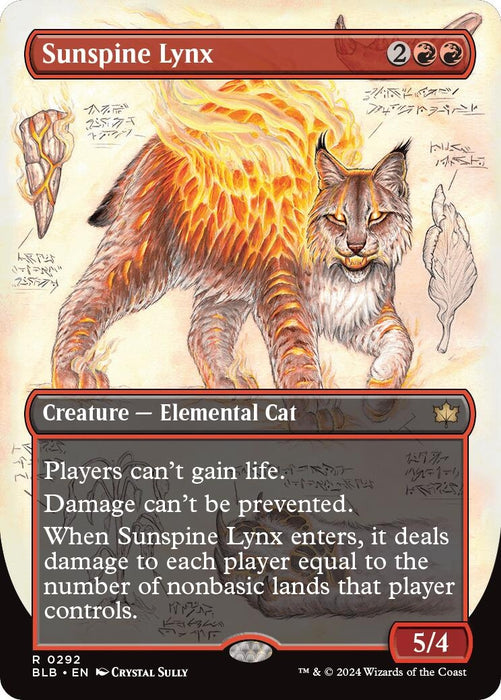 Image for Sunspine Lynx (Borderless) (292) (Foil) [Bloomburrow] - Magic: The Gathering