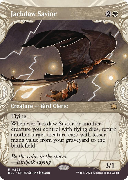 Image for Jackdaw Savior (Showcase) (296) (Foil) [Bloomburrow] - Magic: The Gathering